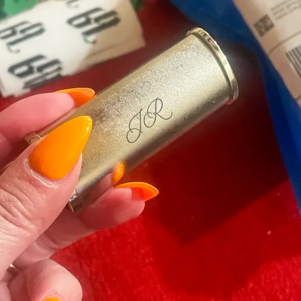 Engraved Silver lighter sleeve in script cursive font