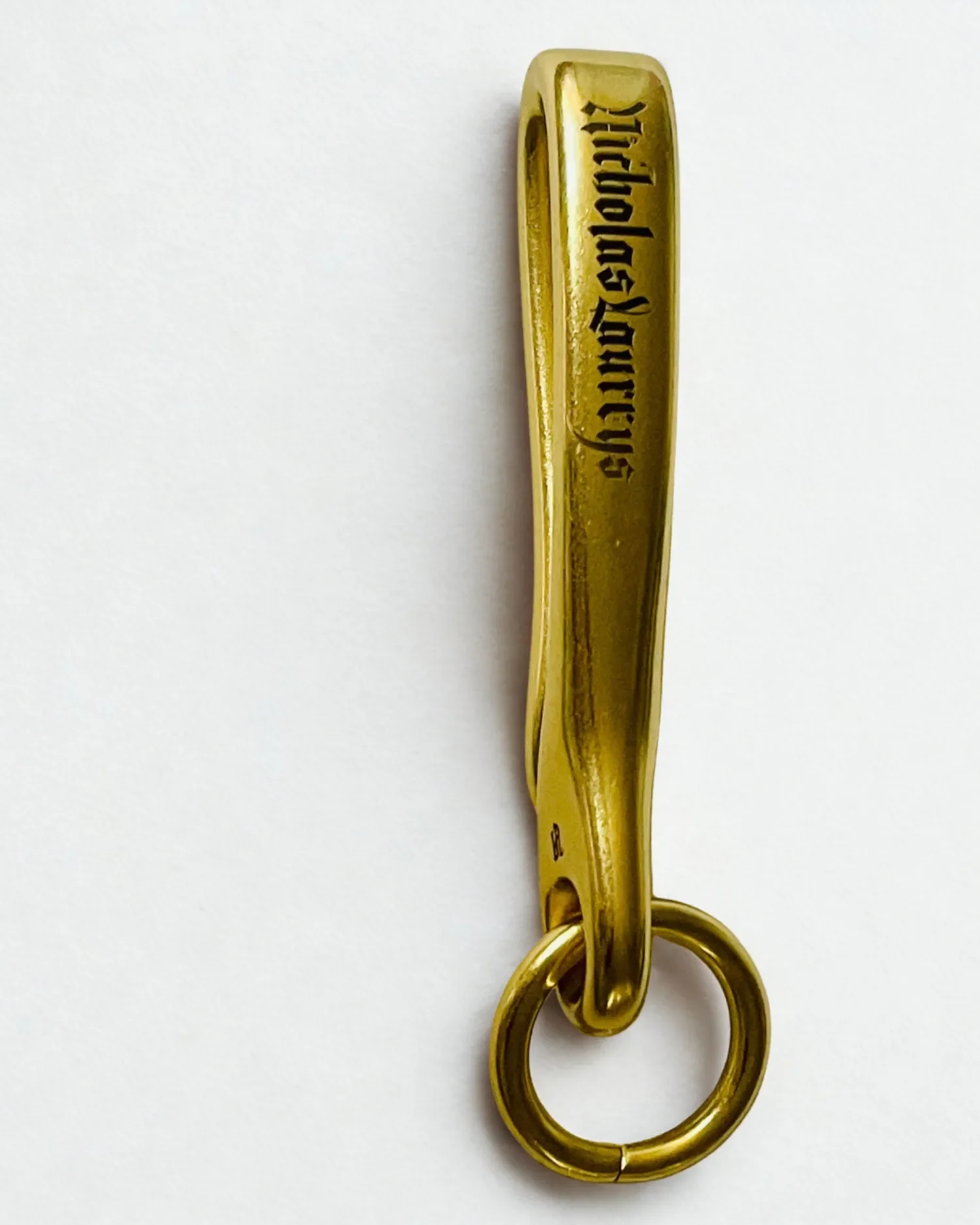 Custom Engraved Brass Belt Loop Keychain