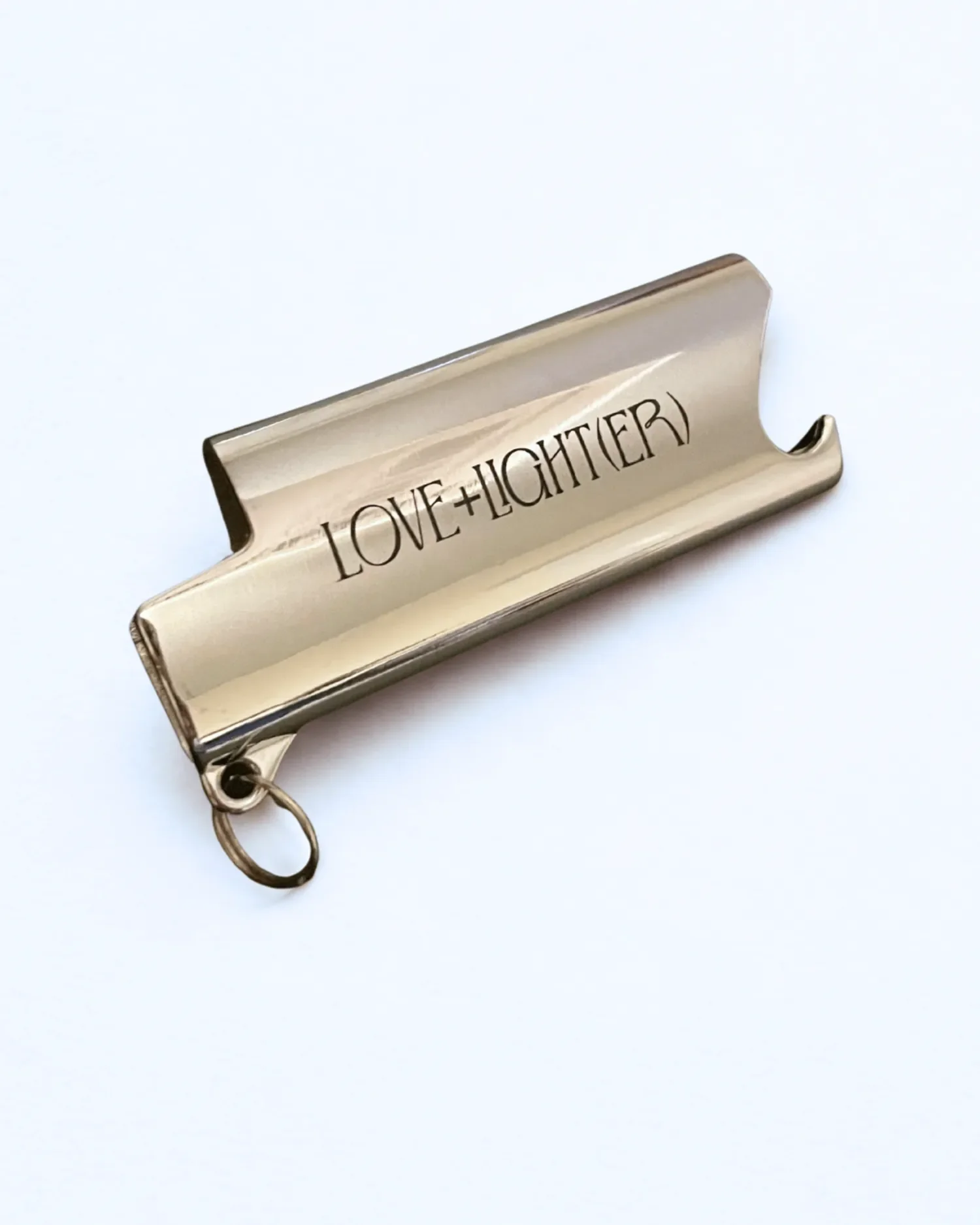 custom mini bic lighter case keychain in chrome silver