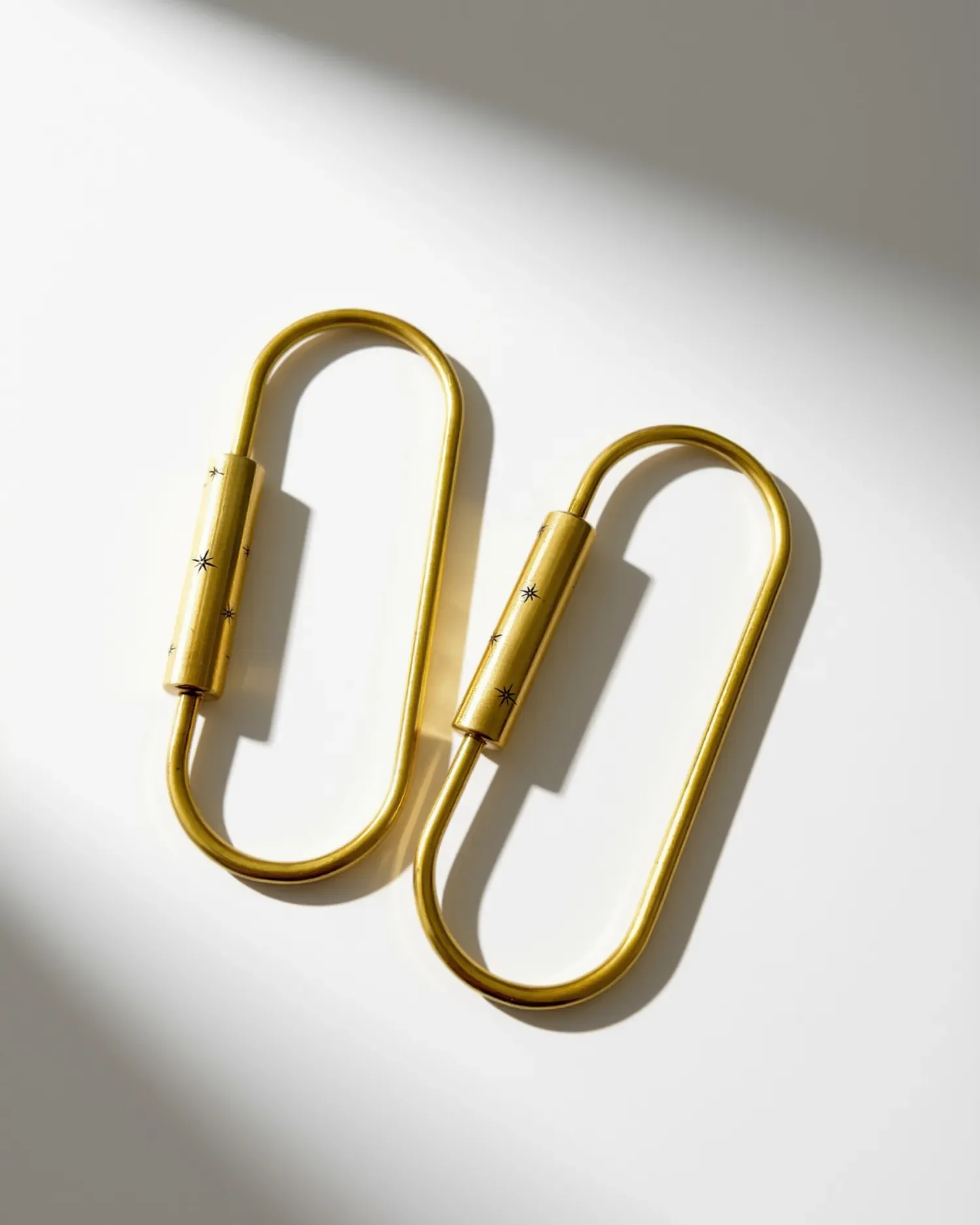 Brass Starburst Carabiner Key Ring