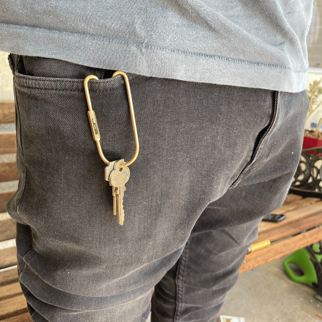 Brass Key Clip Carabiner by Babe's Hardware