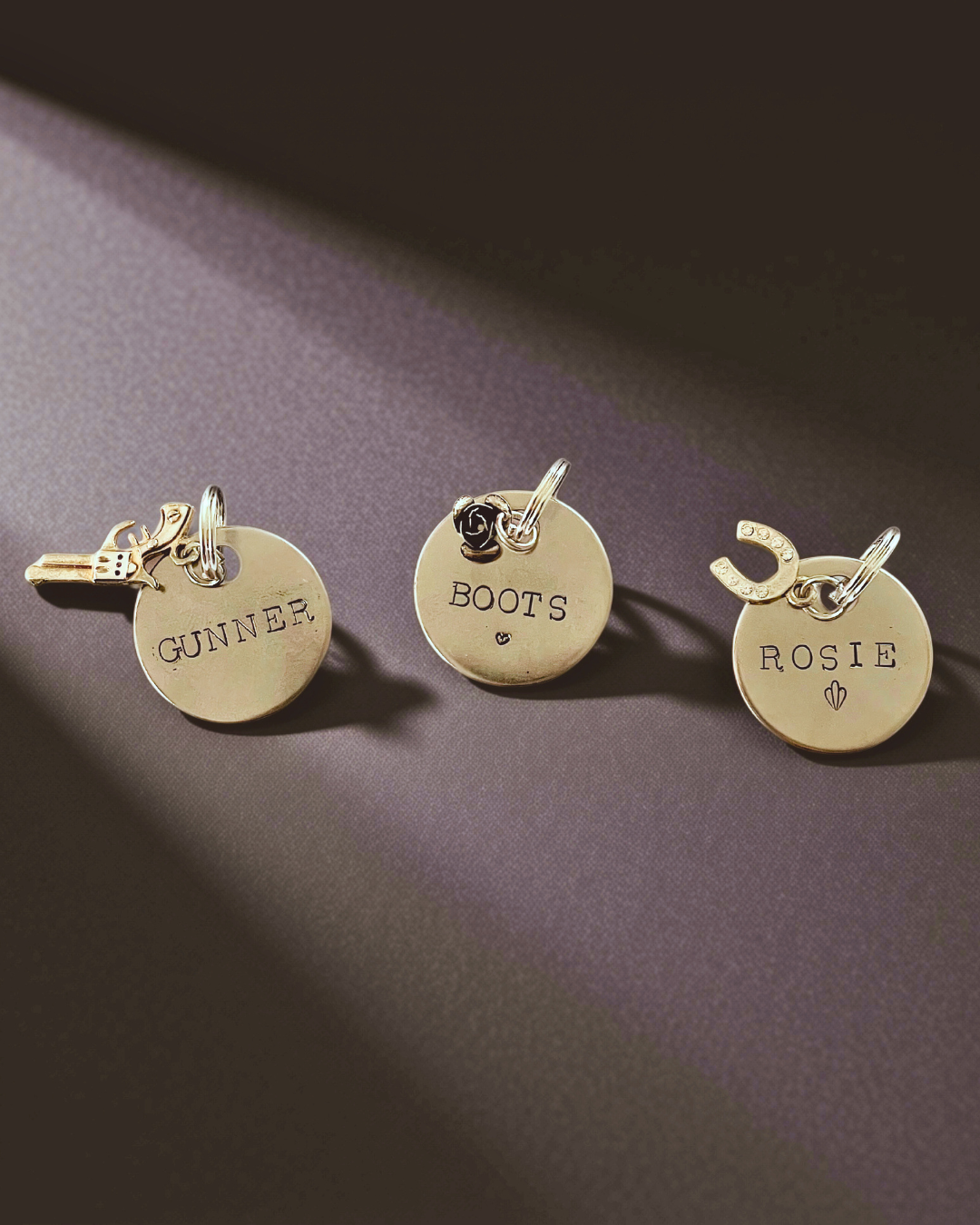 Personalized stainless steel name tag keychain by Babe's Hardware