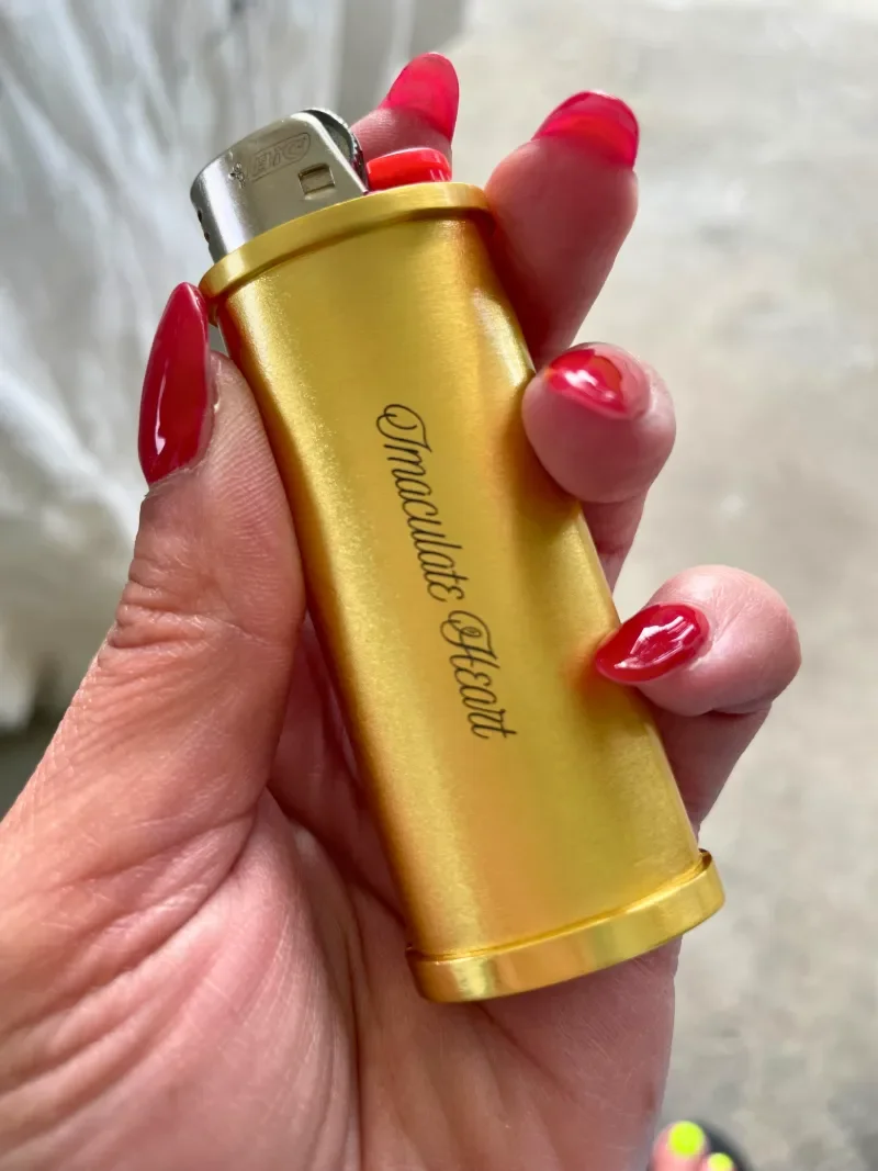 Engraved Gold Lighter Sleeve