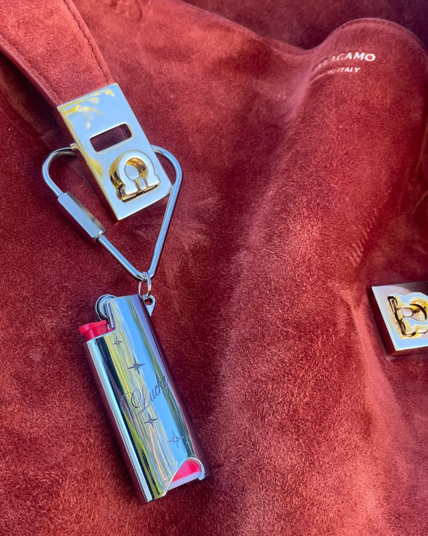 custom engraved bic mini metal lighter case bag charm