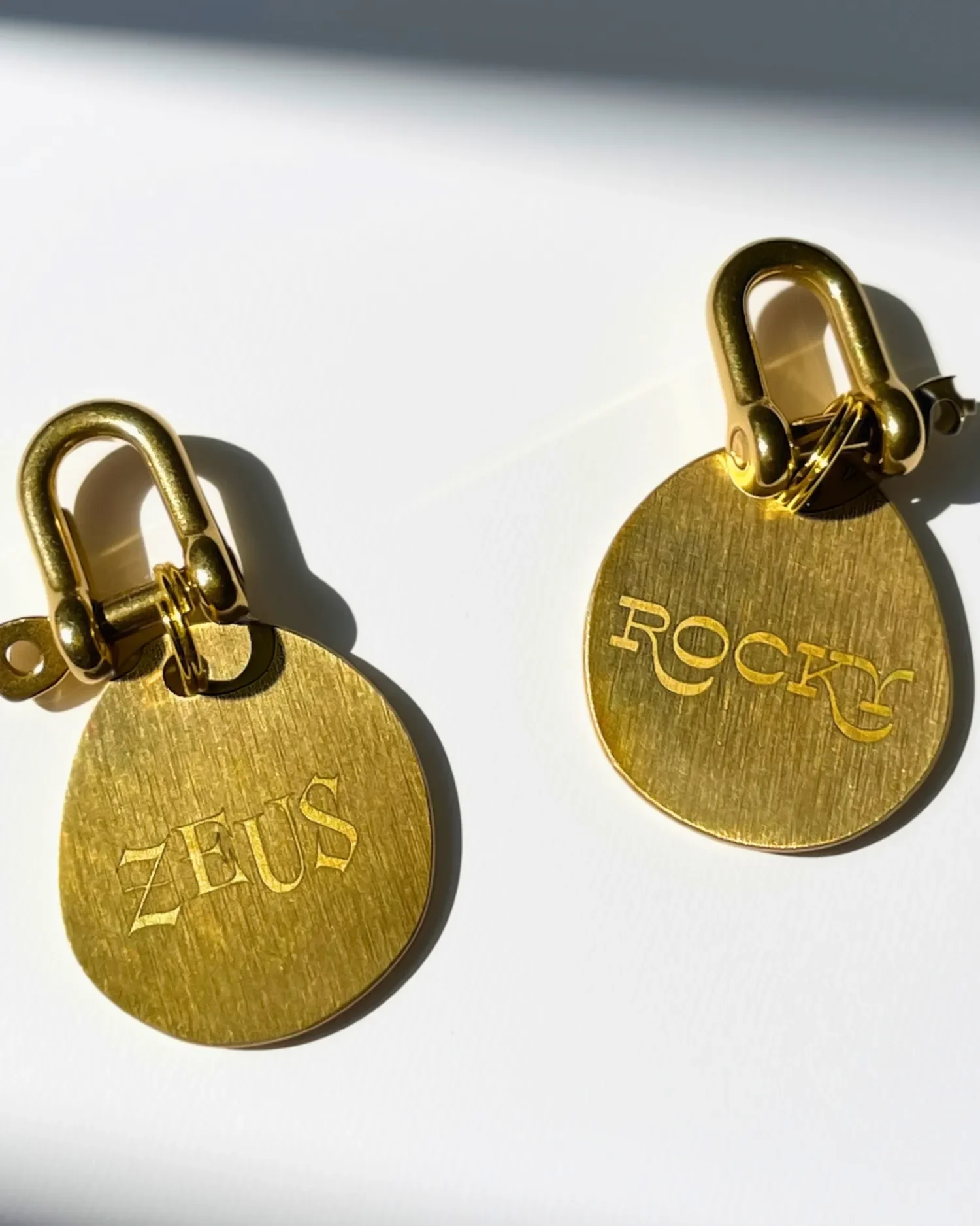 Engraved Gold Brass Tags for Pets
