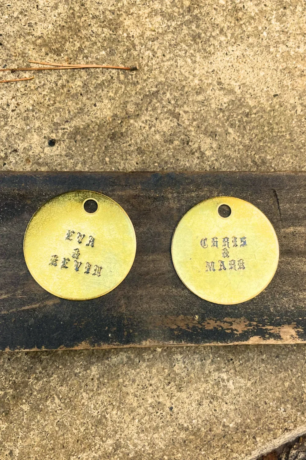 Gothic Metal Stamped Brass Tags