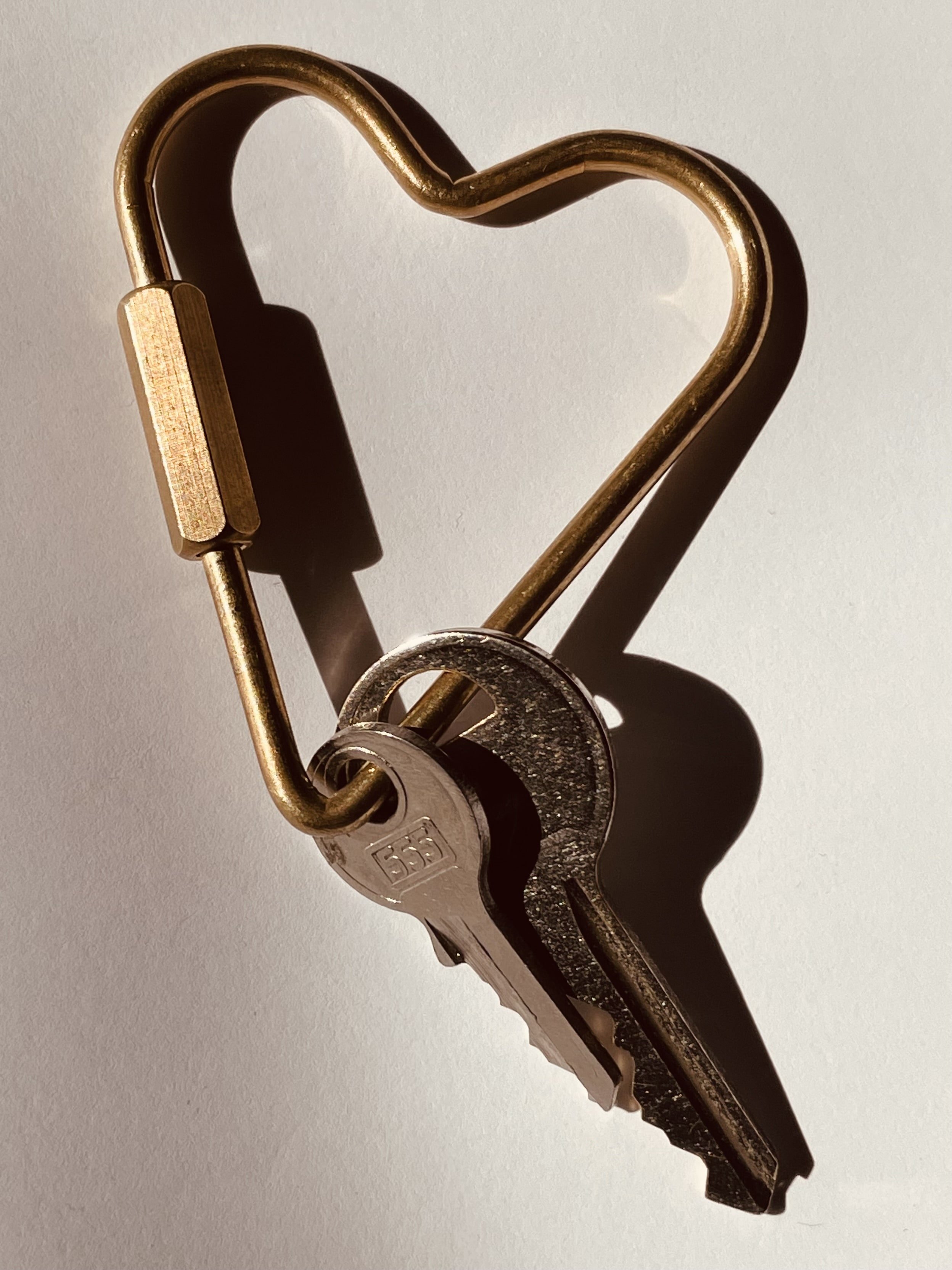 Golden Heart Carabiner Keyring by Babe's Hardware