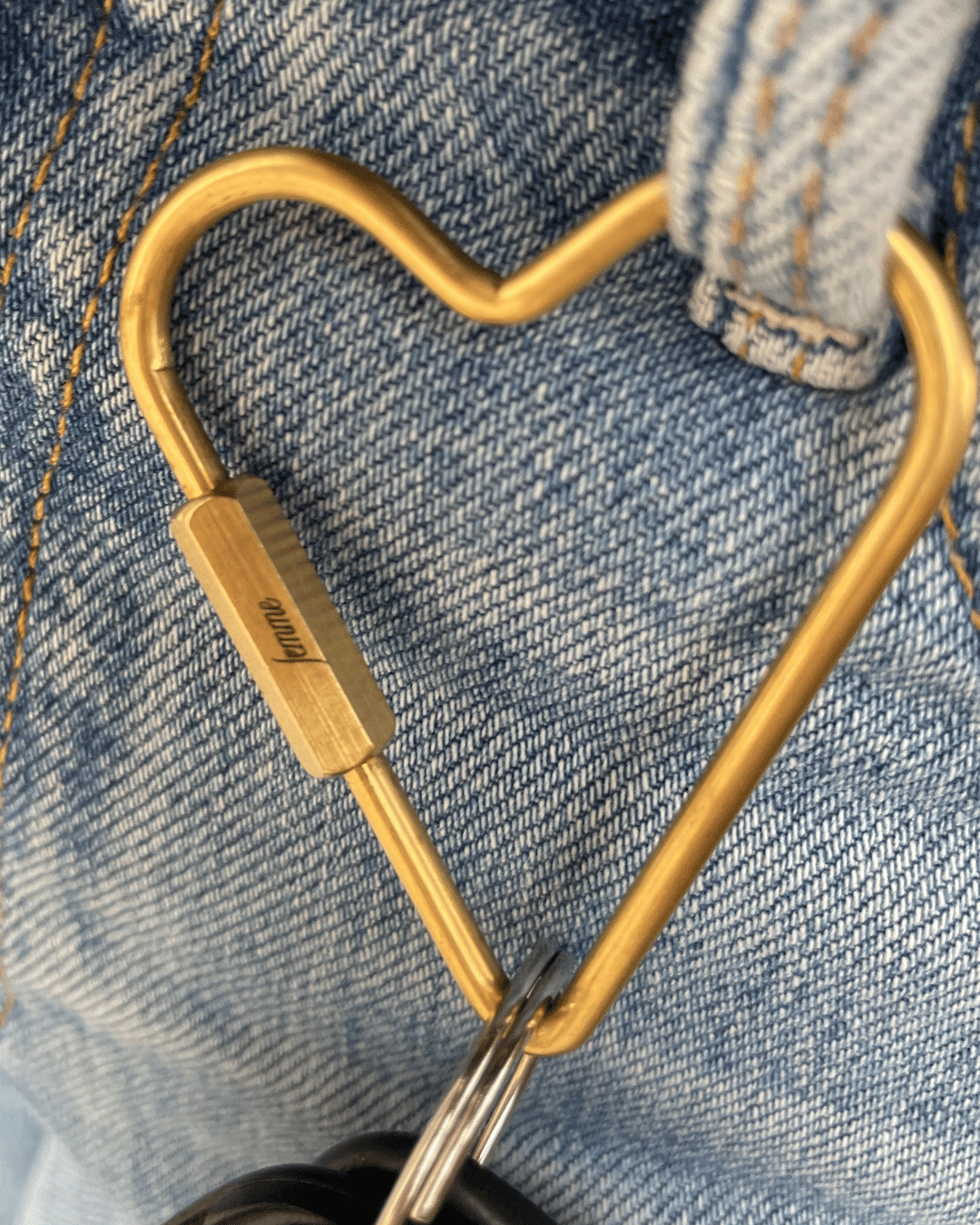 Custom Engraved Brass Heart Key ring by Babes Hardware