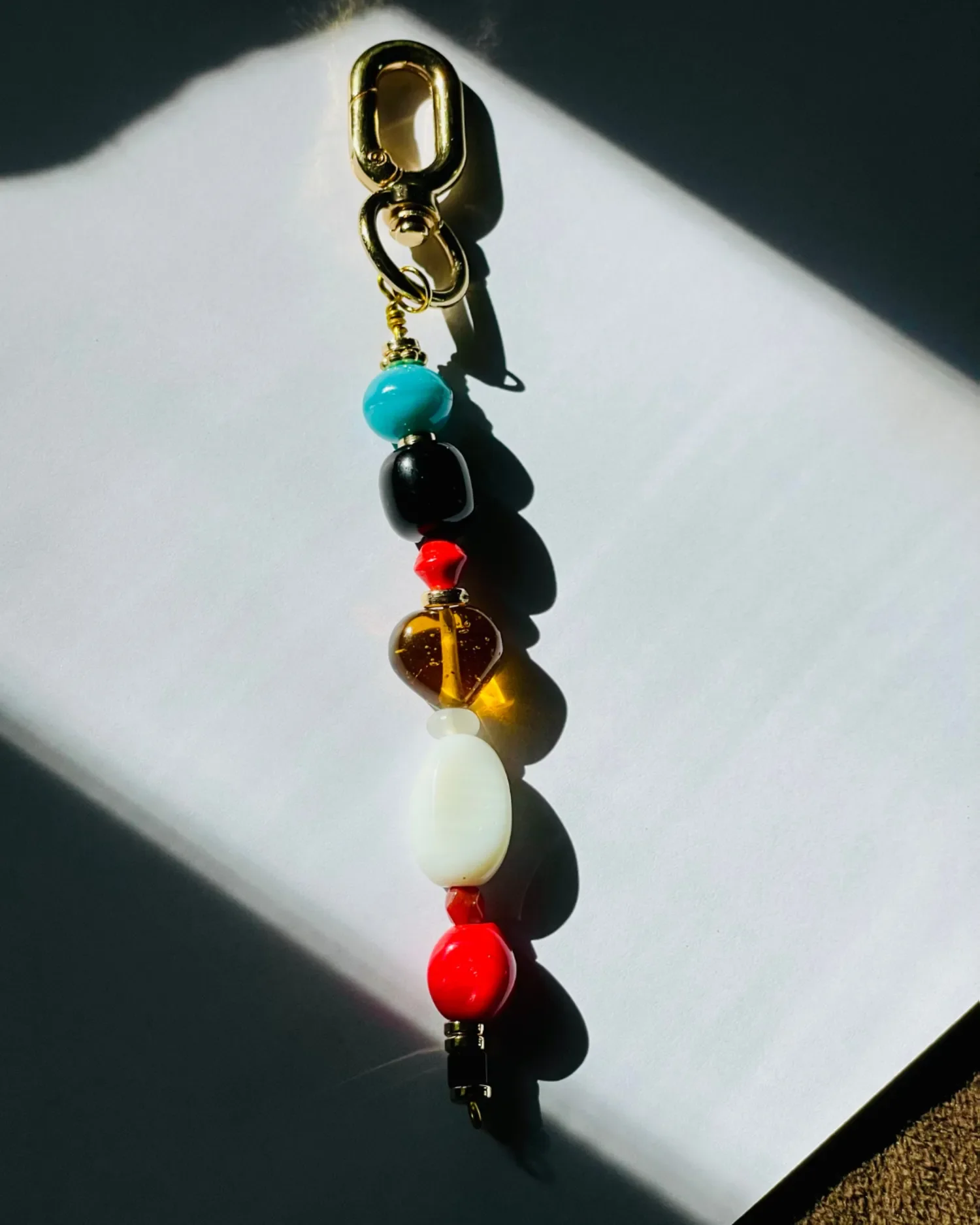 Colorful designer beaded bag charm