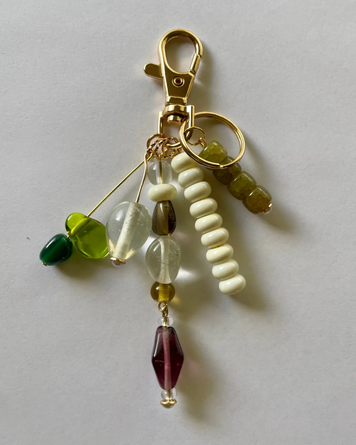 Five stand beaded bag charm by Babe's Hardware