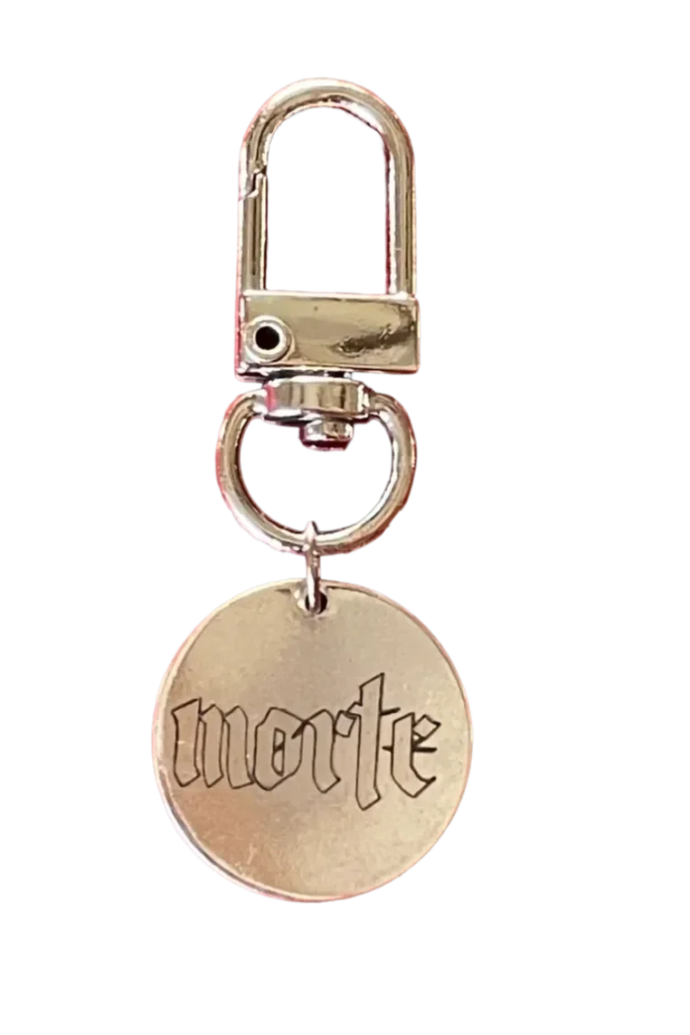 engraved silver gothic dog tag
