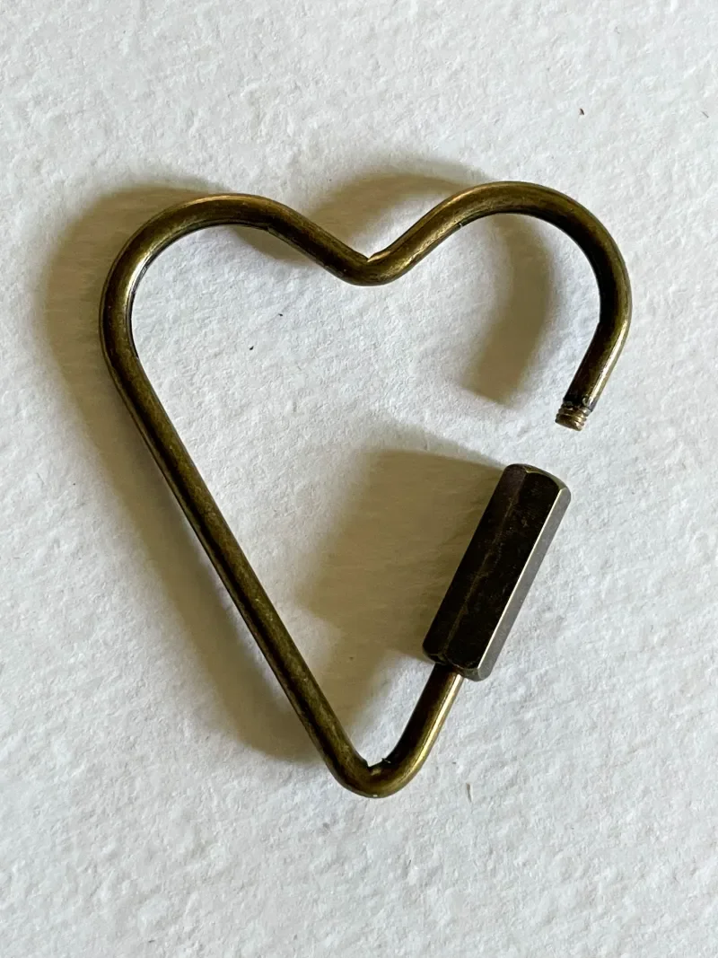 Unscrewed Dark Rustic Brass Carabiner Key Ring to load keys