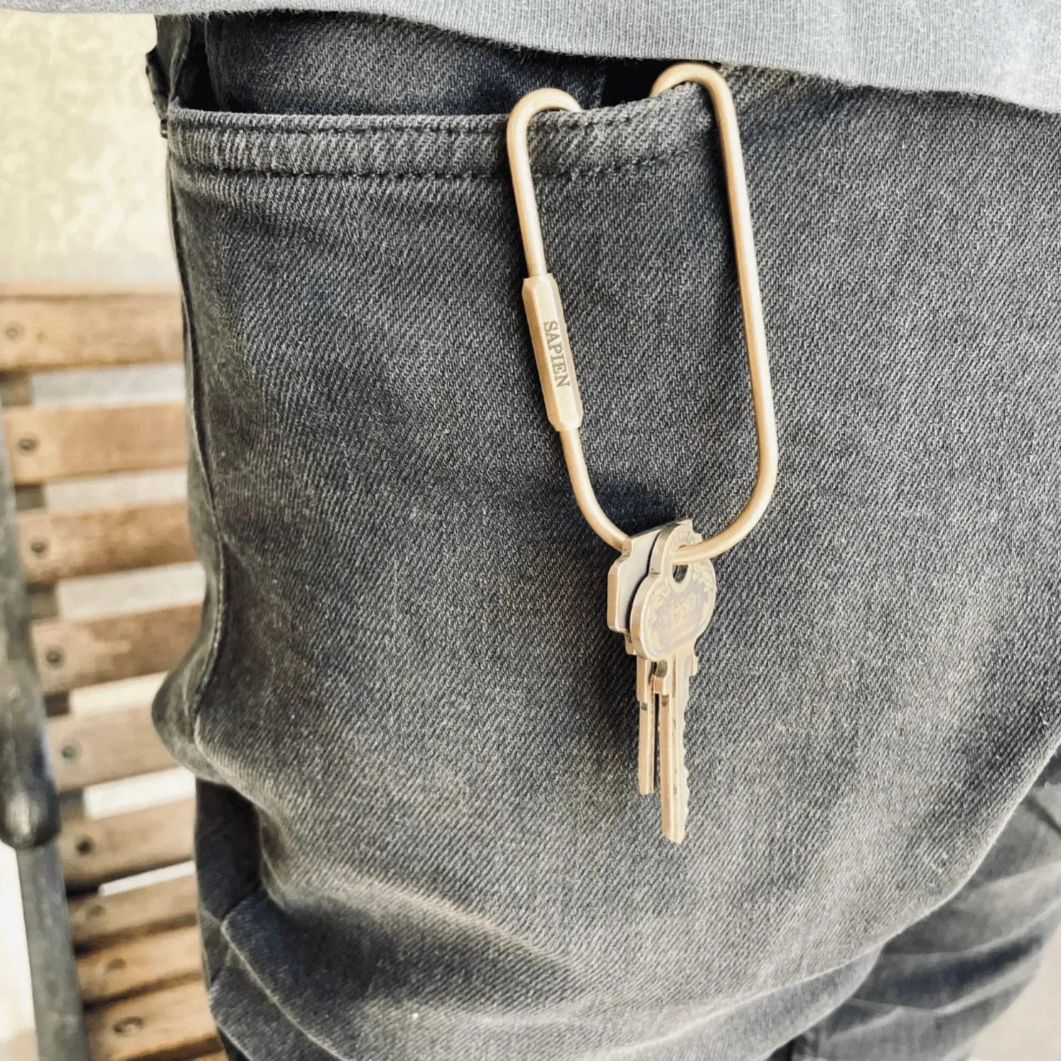 Brass Carabiner Key Clip Engraved