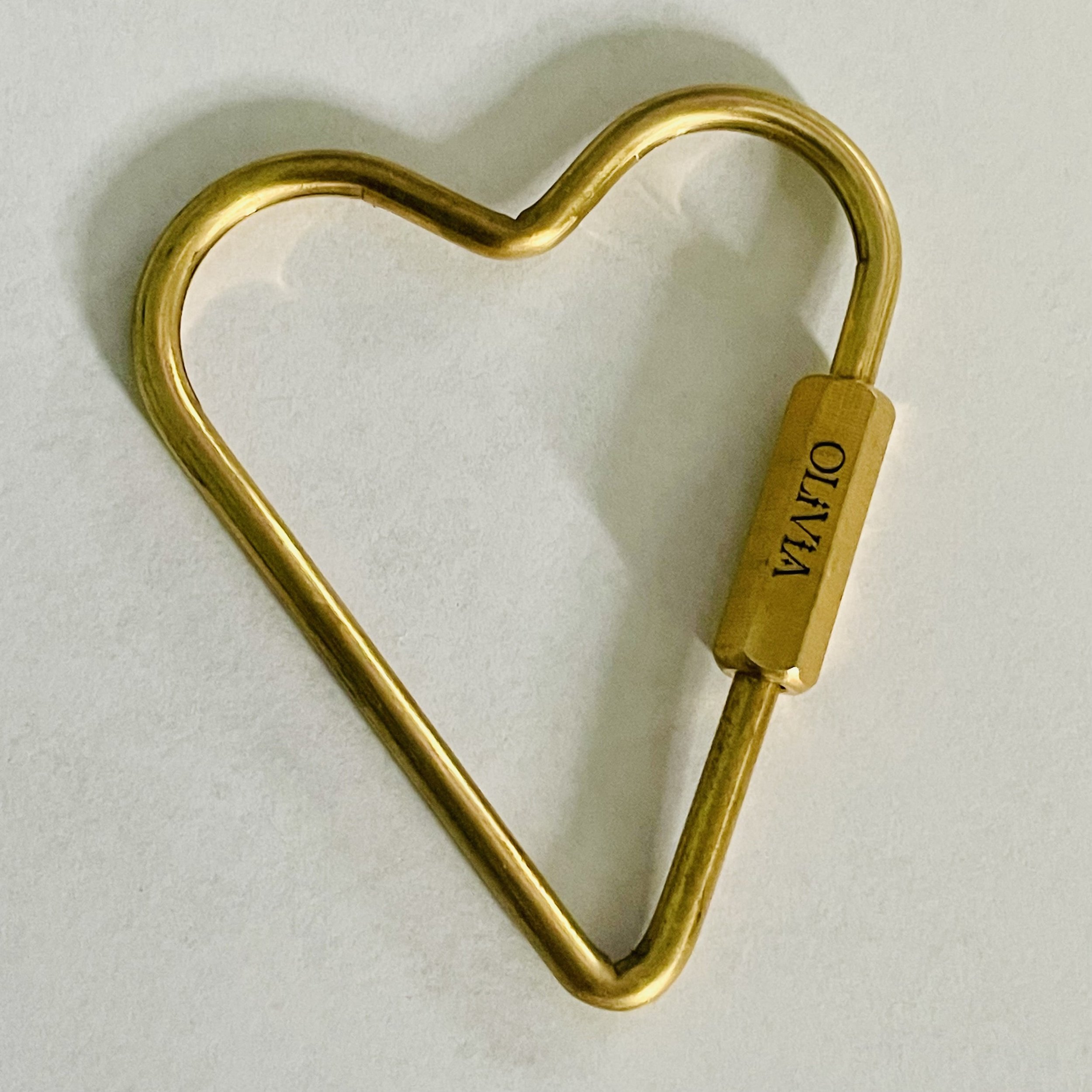 Personalized Golden Heart Carabiner Keyring by Babe's Hardware