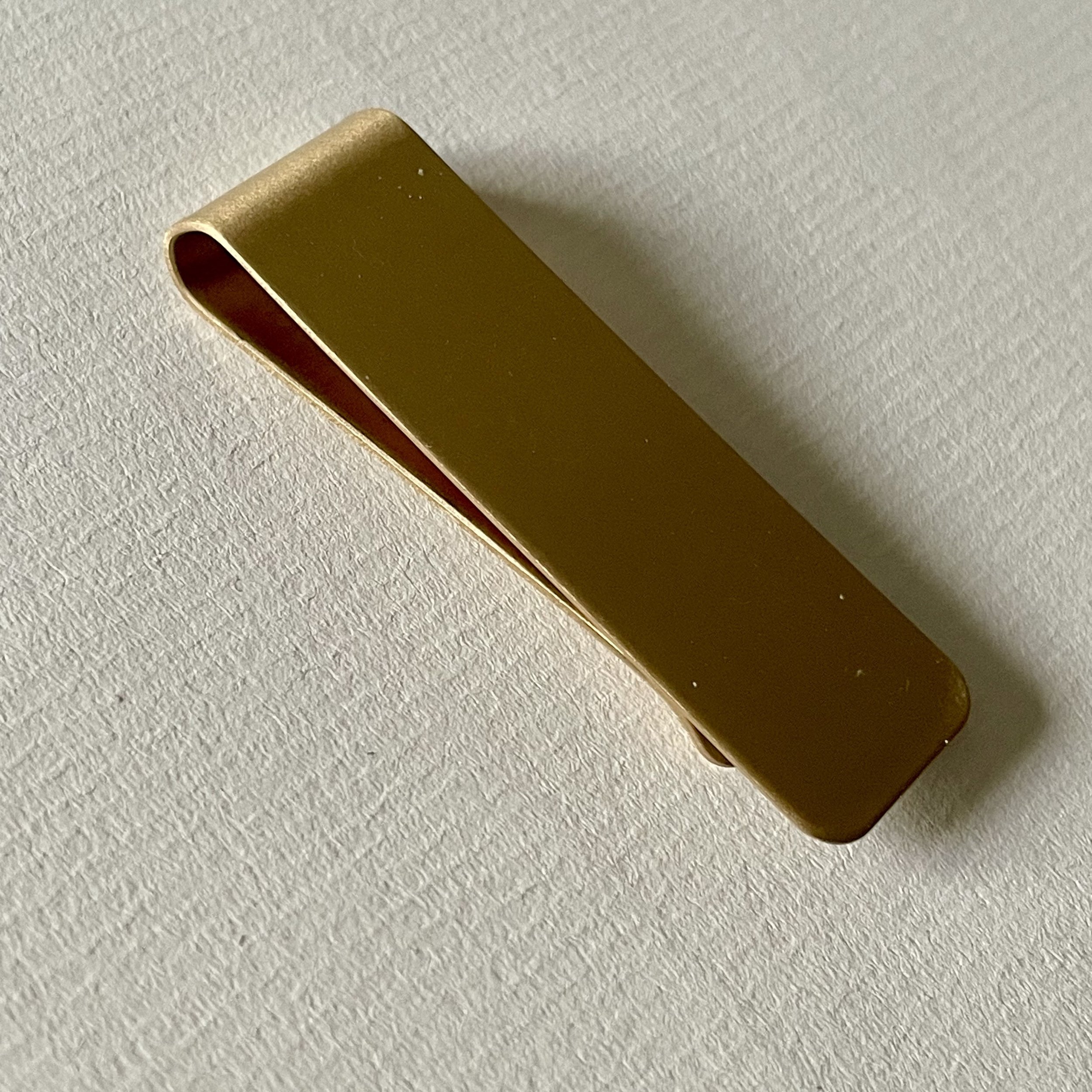 Custom engraved brass money clip with initials | Babe’s Hardware