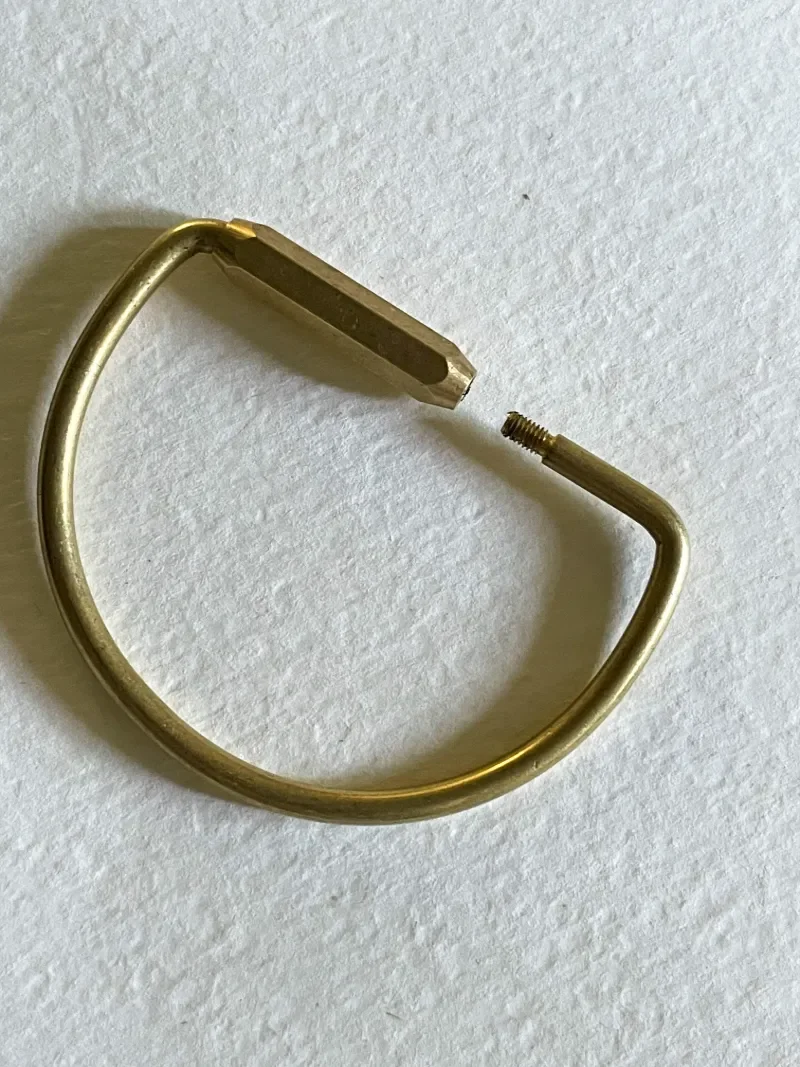 Unscrewed D Ring Carabiner Keychain to load keys