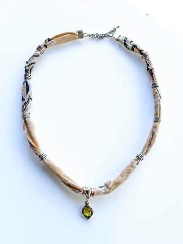 Blush Bandana Charm Necklace