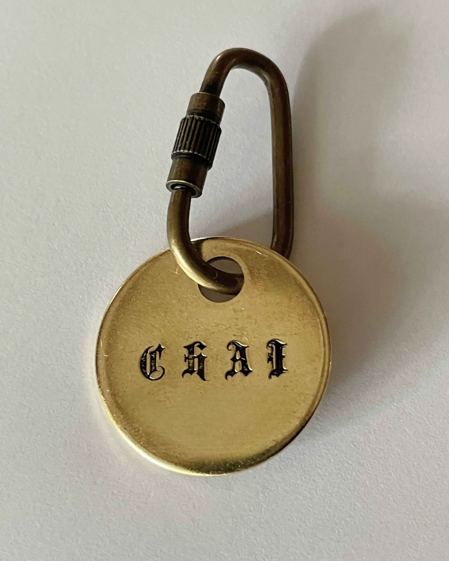 Custom Brass Goth Dog Tag