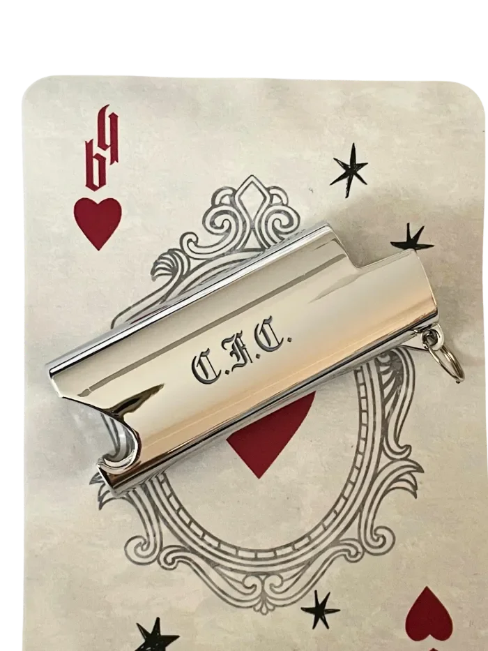 Gothic engraved mini bic lighter case