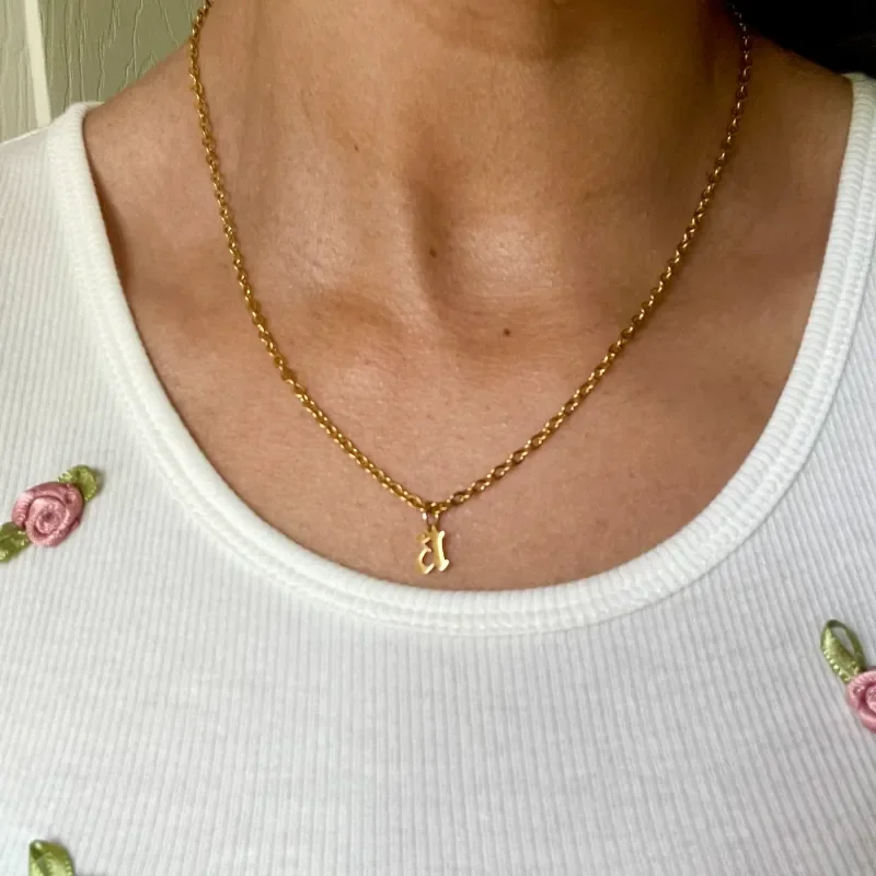 Gothic Initial Necklace