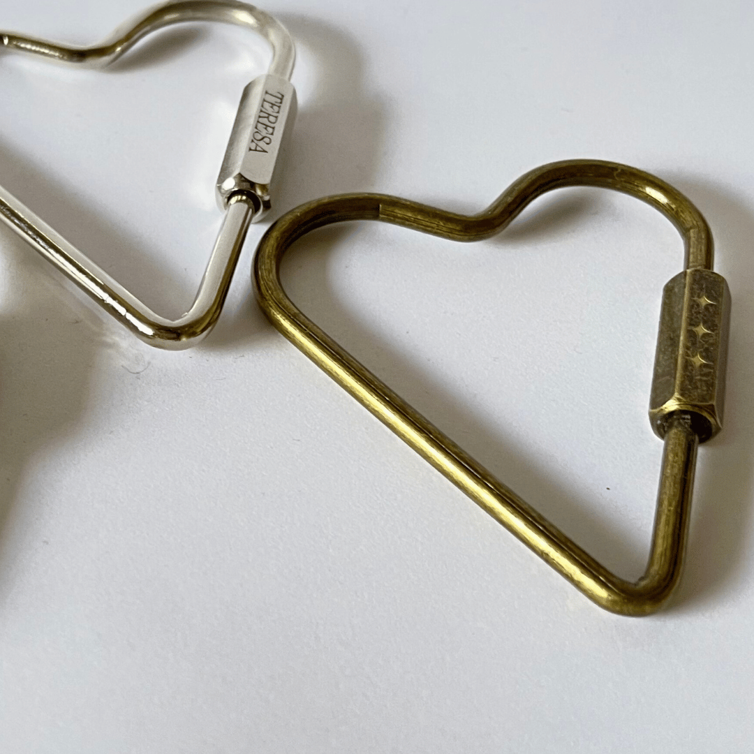 Rustic Brass Heart Carabiner by Babe's Hardware