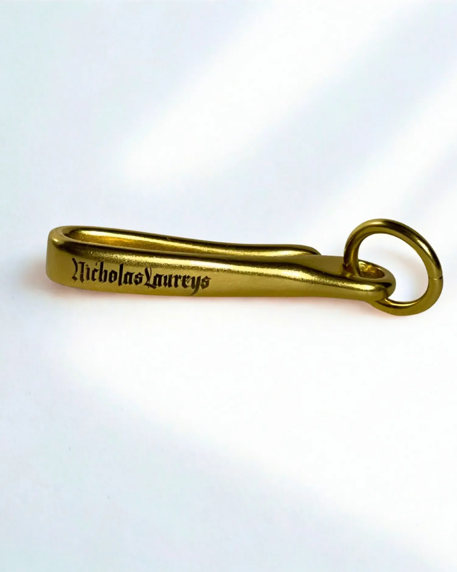 Gothic Font deep engraved brass hook key holder