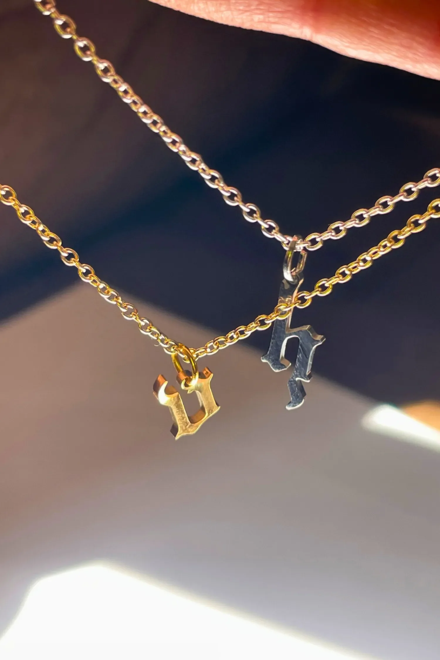 Gothic Initial Necklace