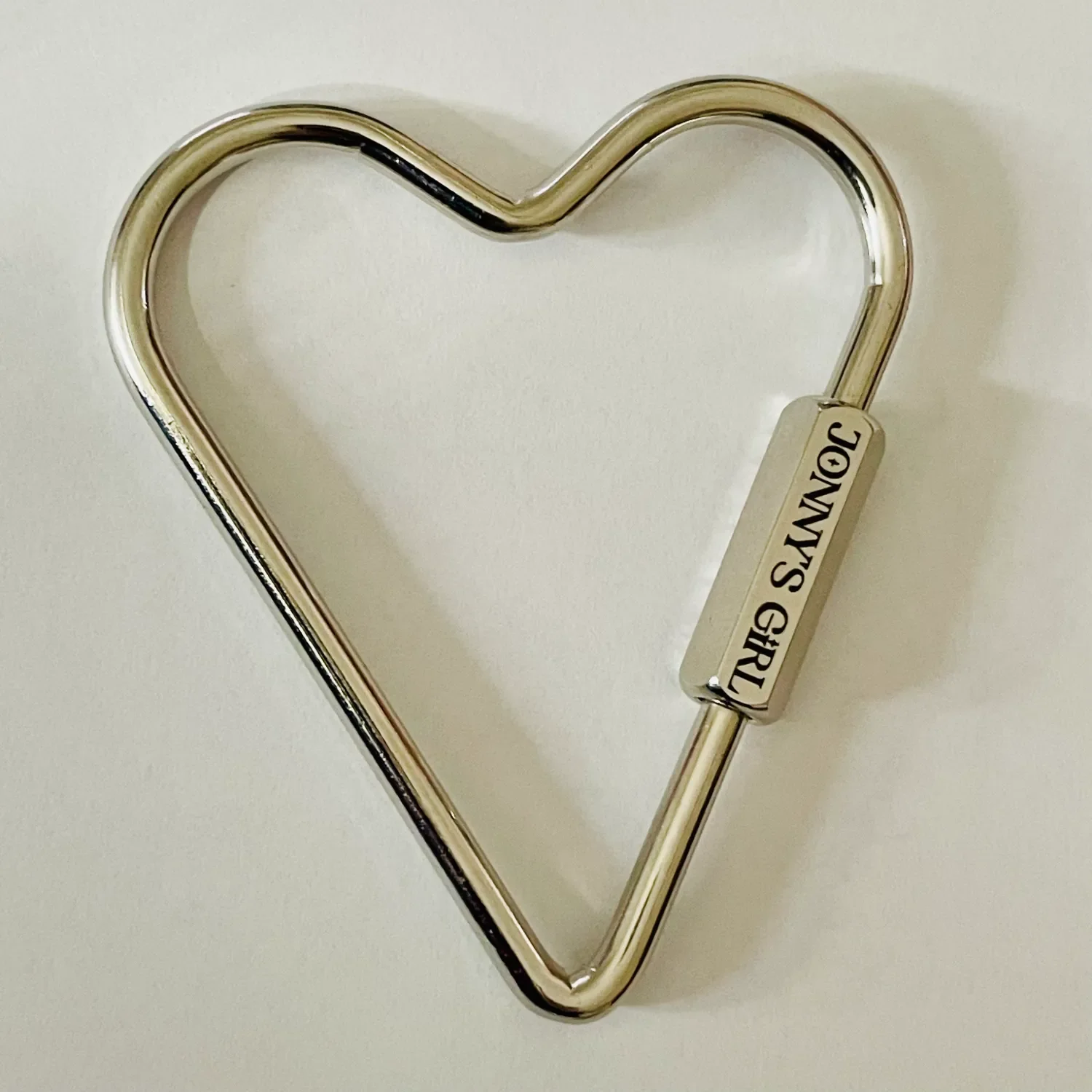 Custom Engraving on Chrome Heart Carabiner Key Chain from Babes Hardware