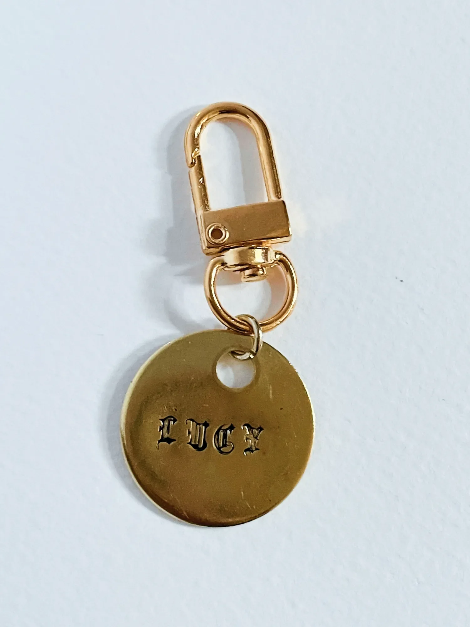 Brass goth pet id tag