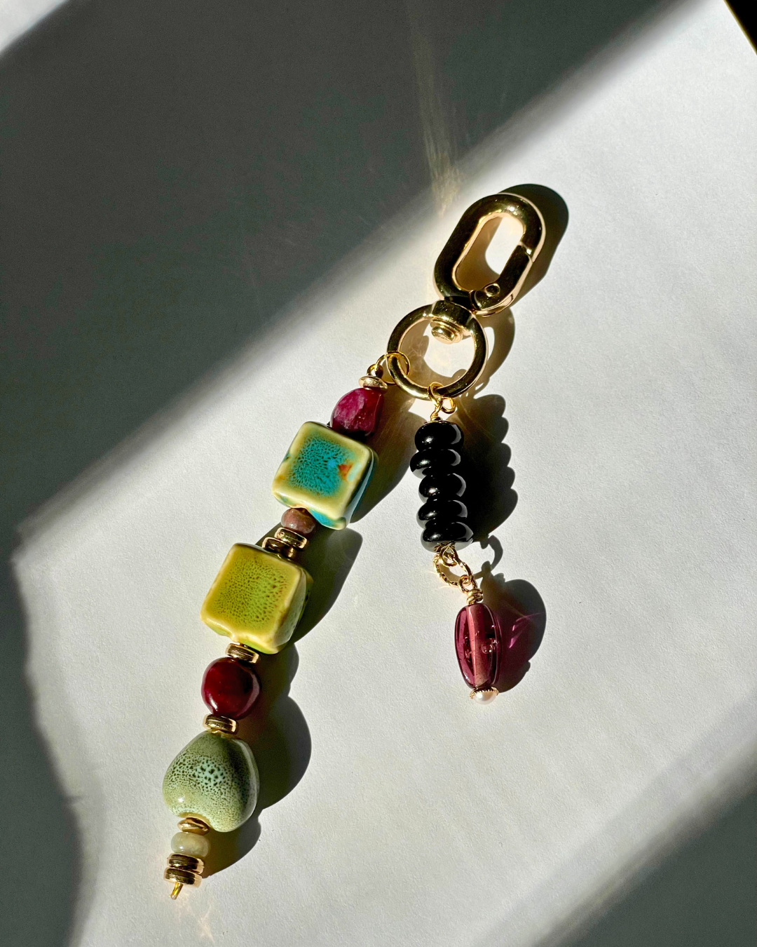 teresa beaded gold bag charm