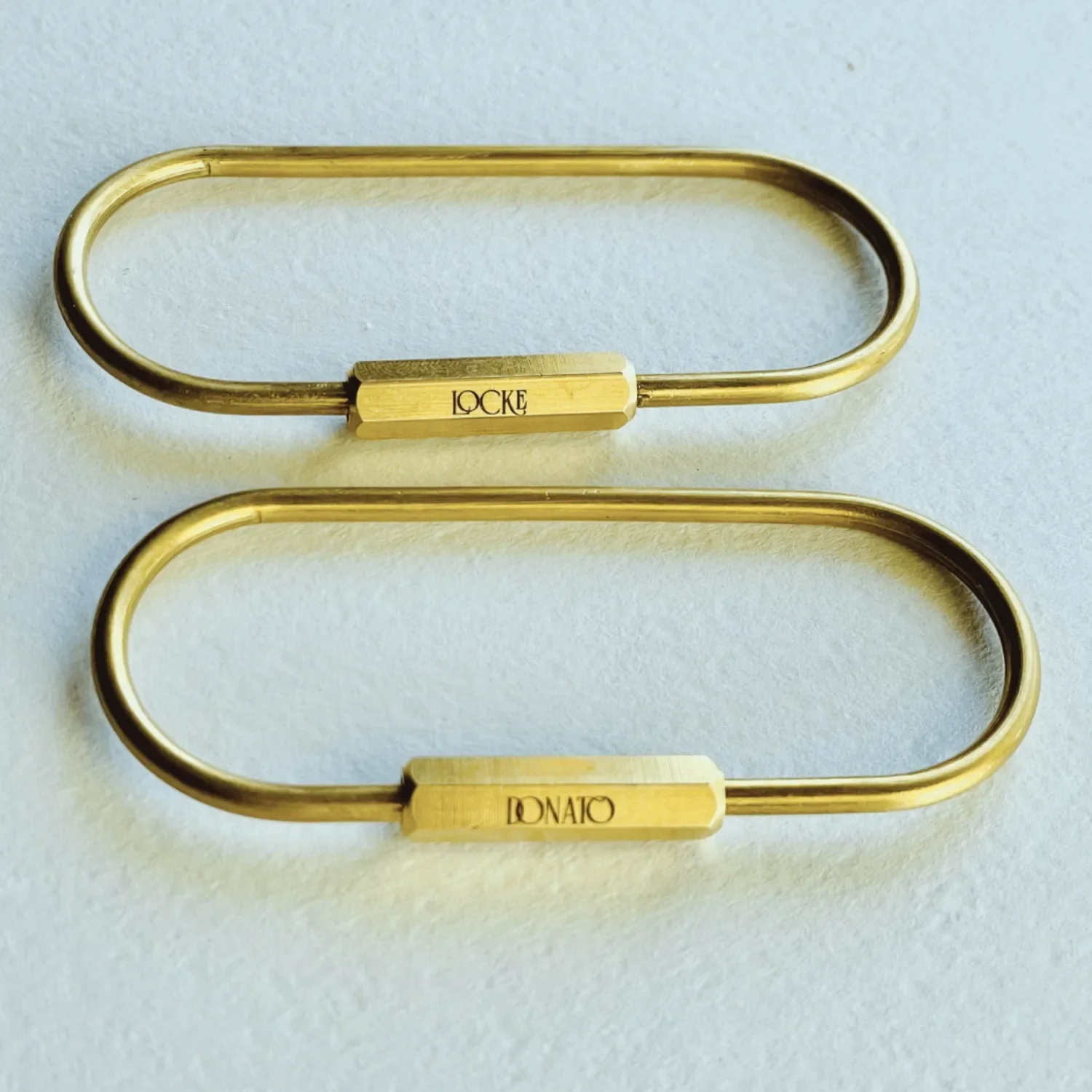 matching engraved brass carabiner keyrings valentines day