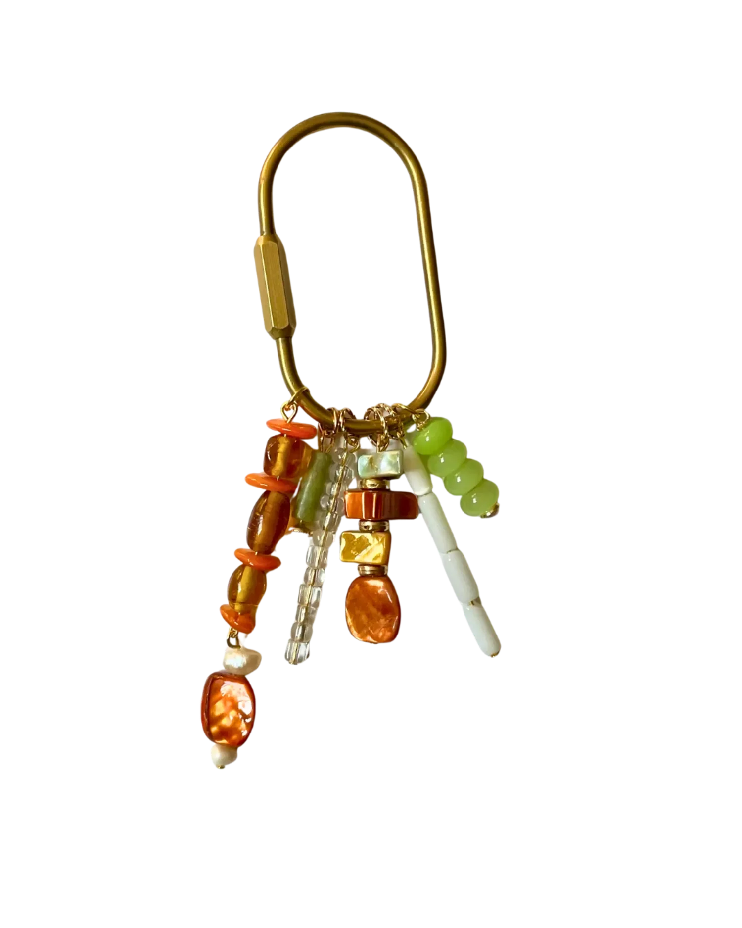 Amber Abalone Beaded Bag Charm