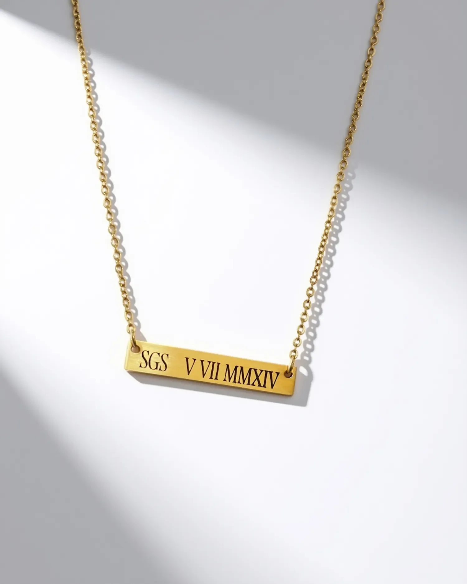Personalized Gold Bar Necklace