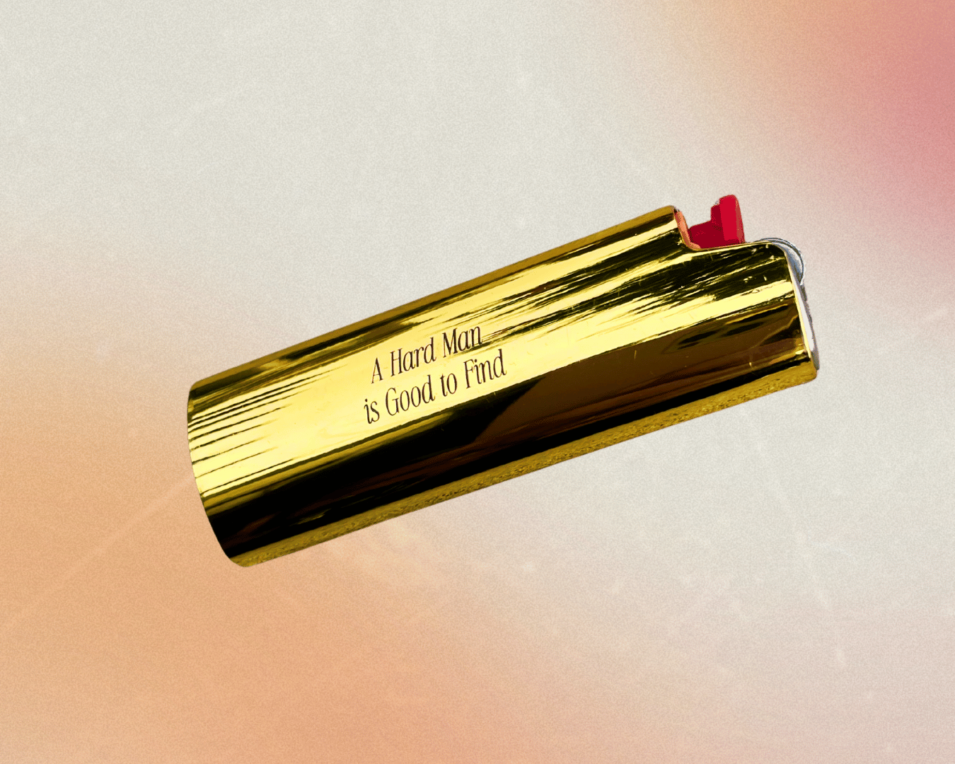 A Hard Man is Good to Find - Custom Engraved Metal Gold Lighter Case by Babes hardware