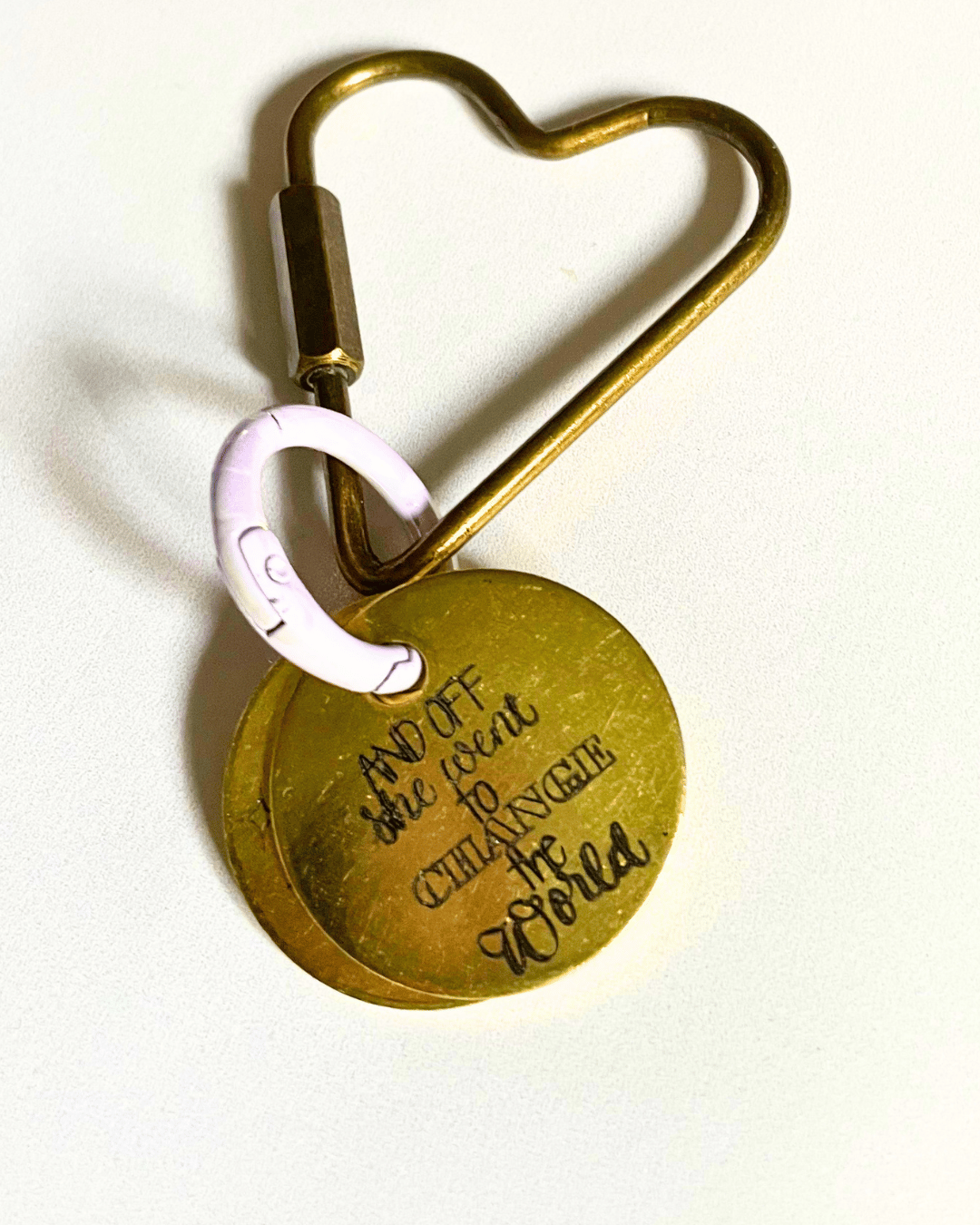 And off she went to change the world graduation keychain