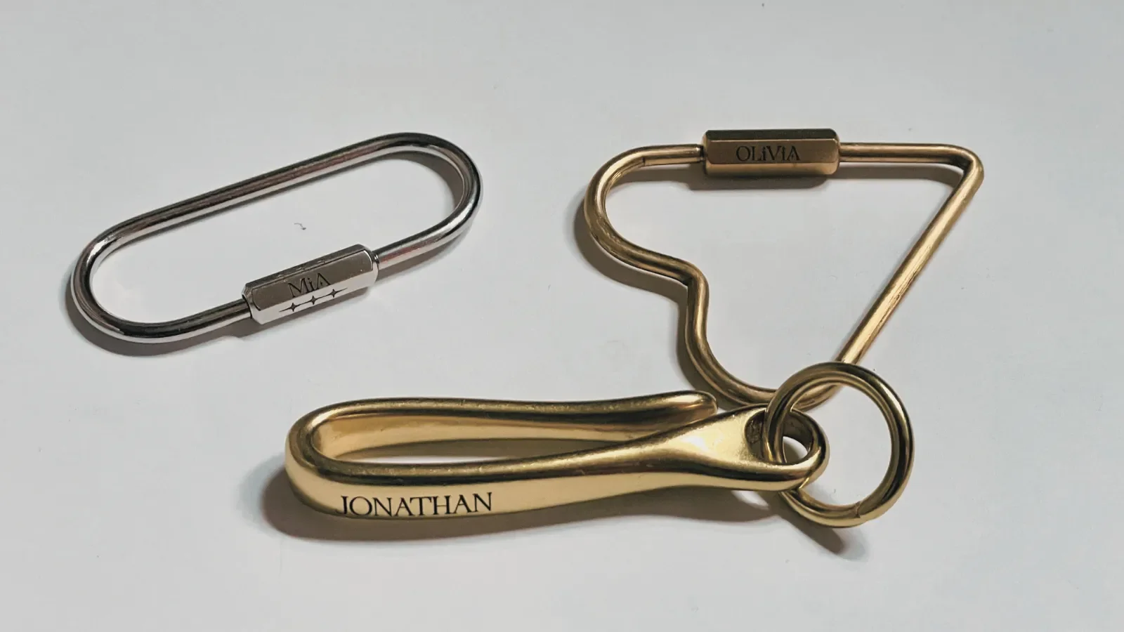 Personalized Metal Key Rings, Brass Hook Key Holder