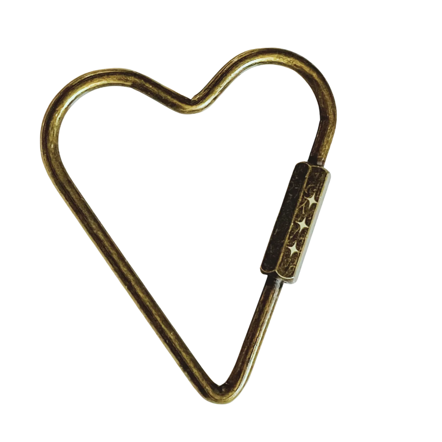 Rustic Brass Heart Carabiner by Babe's Hardware