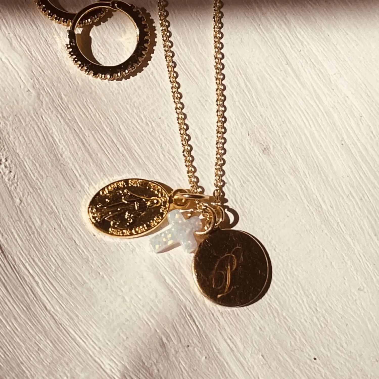 Dainty Gold Miraculous Medal Charm Necklace