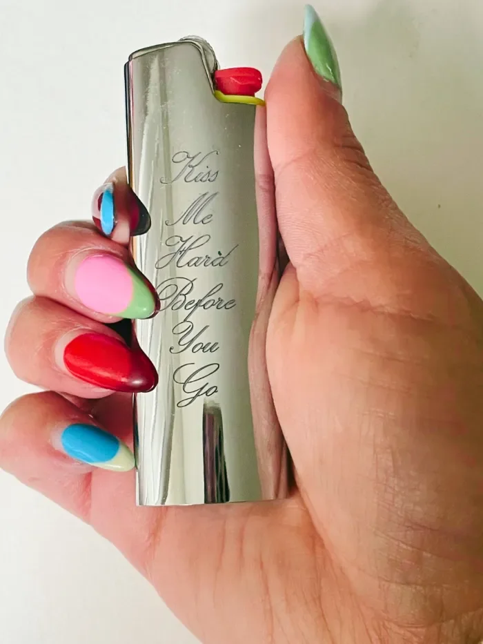 Engraved Silver Bic Lighter case