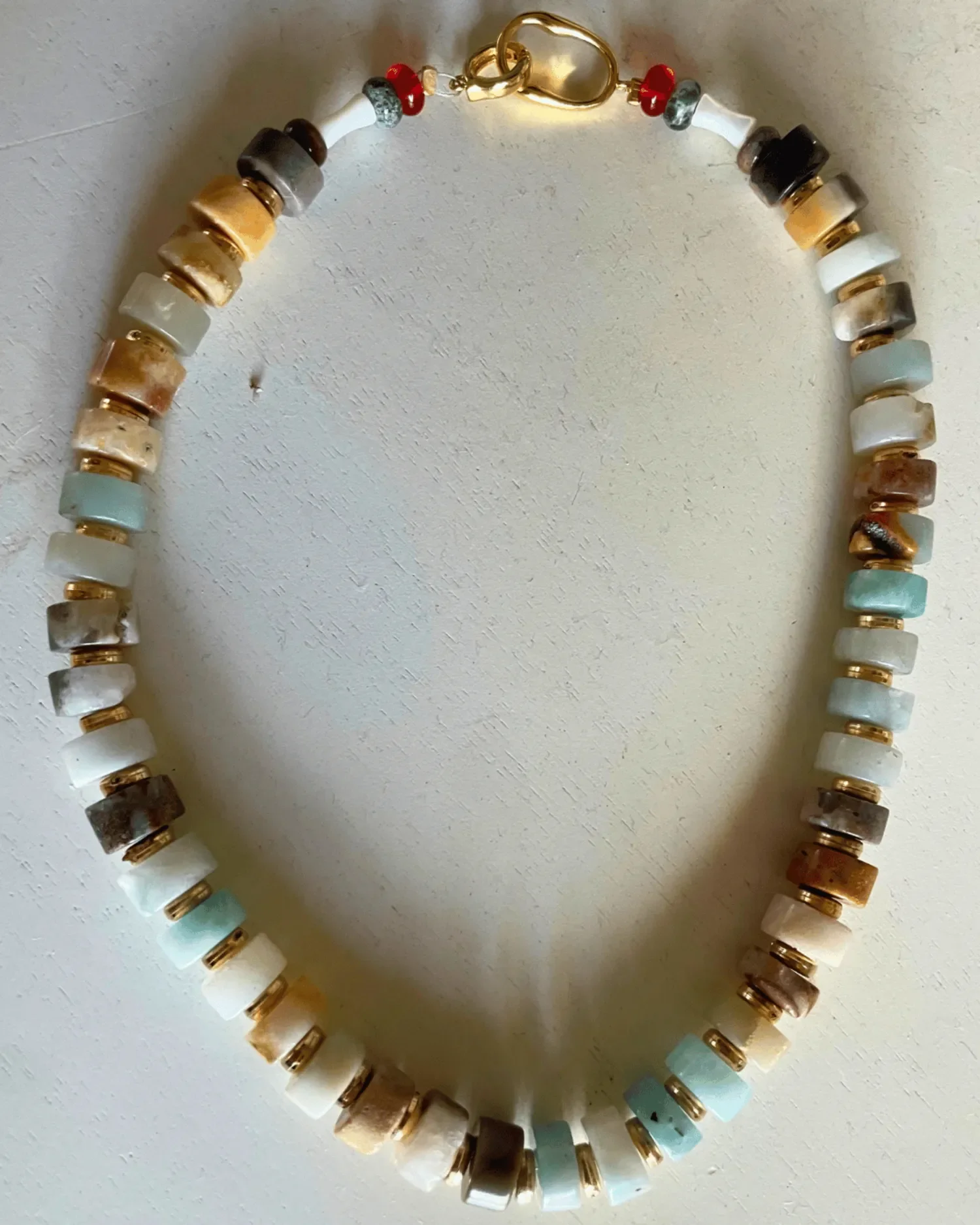Amazonite Rondelle Beaded Necklace