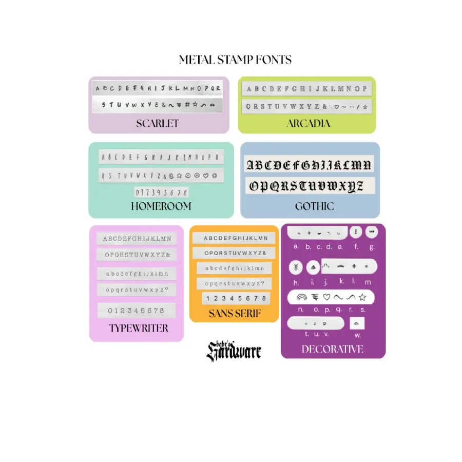 metal stamped pet ID tag fonts
