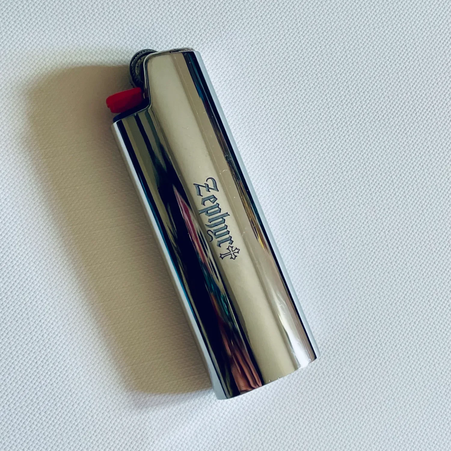 Custom engraved chrome silver bic lighter cover
