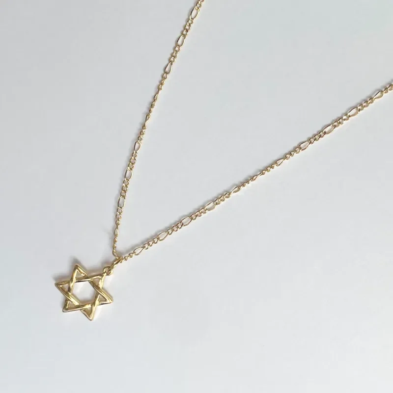 Gold Star of David Necklace