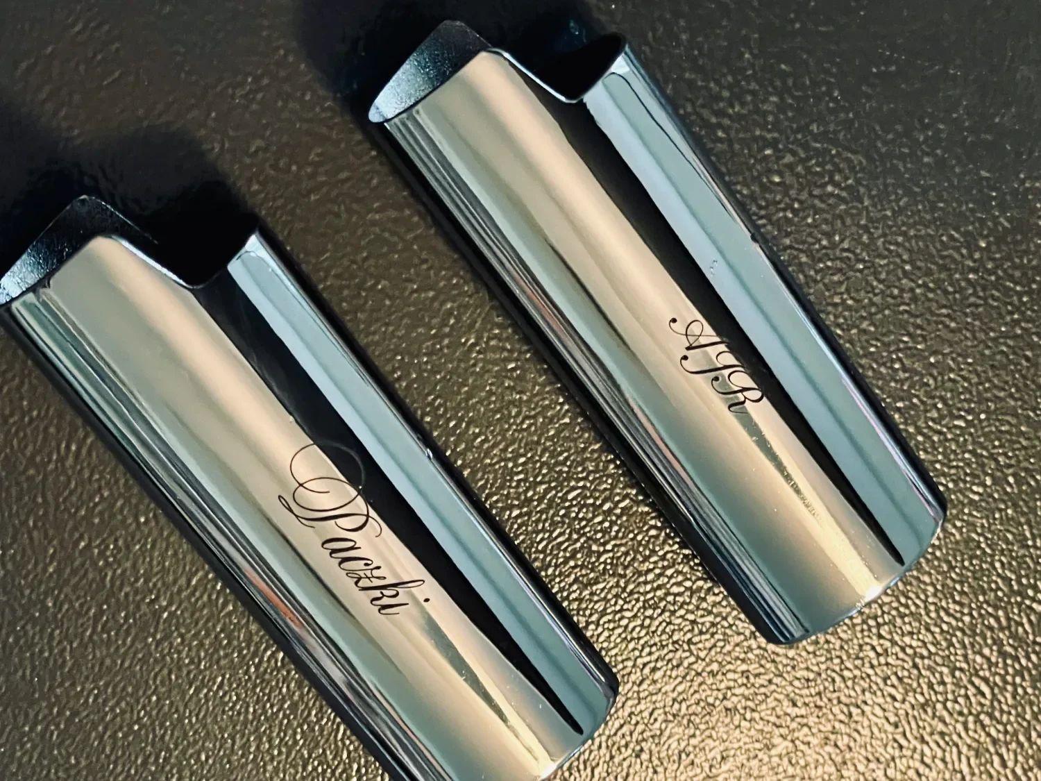 Babe’s Hardware custom engraved stainless steel lighter case