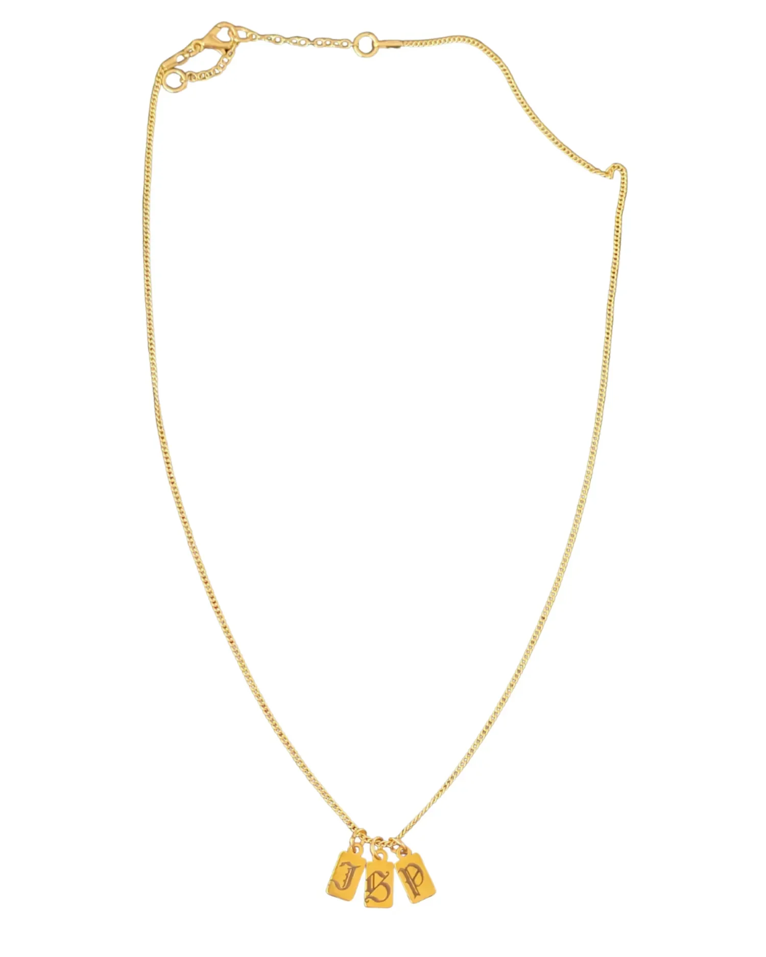 Engraved Gold Tag Necklace