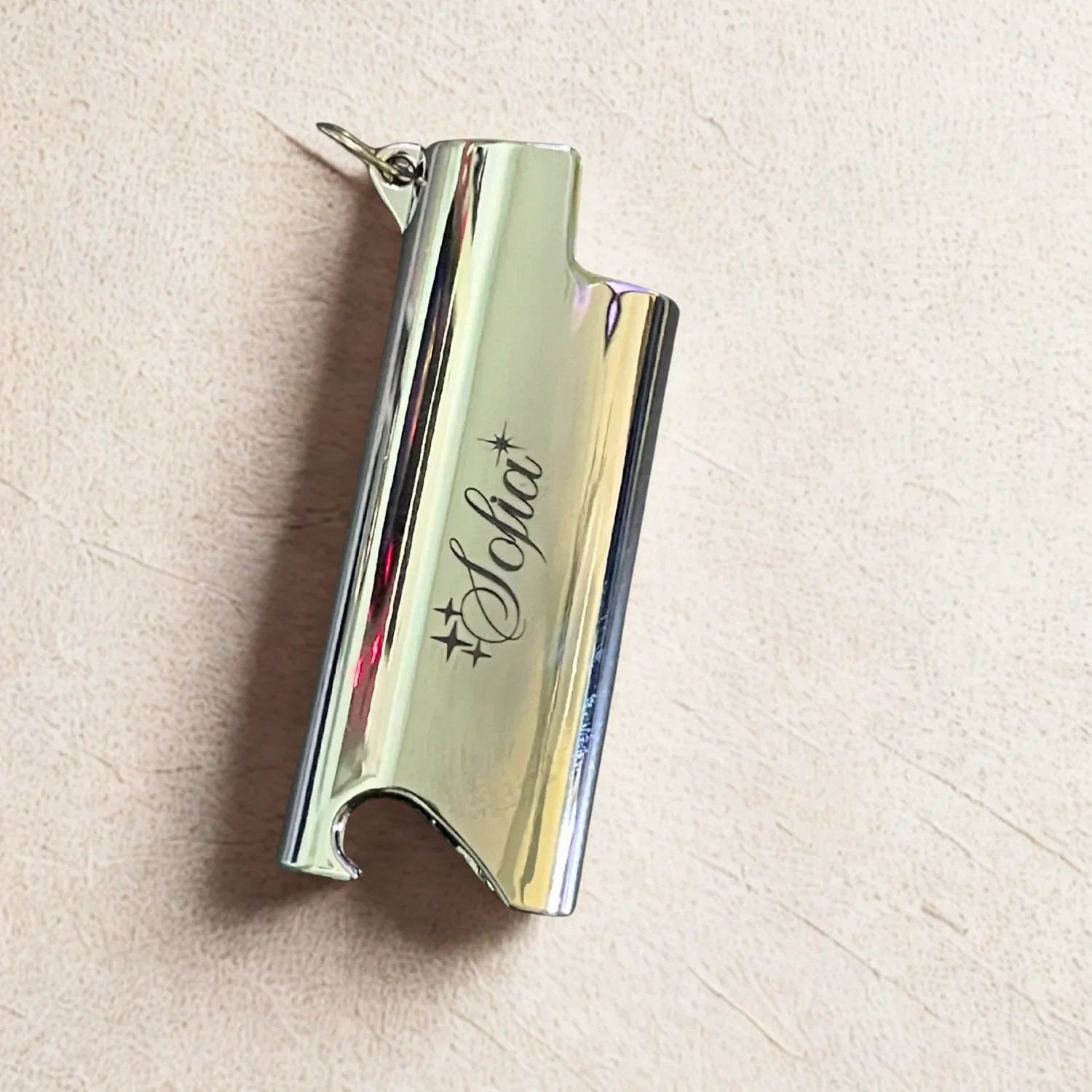 Custom Engraved Bic Mini Lighter Case Keychain