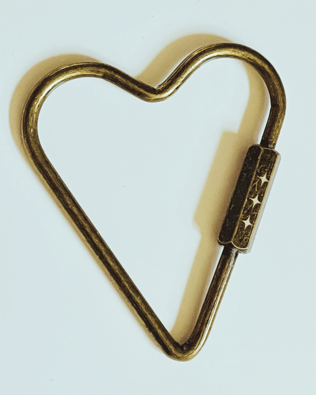 Rustic Brass Heart Carabiner by Babe's Hardware