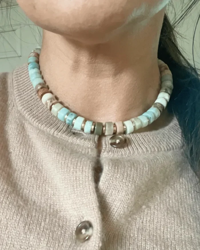 Soothing Amazonite Rondelle Beaded Necklace