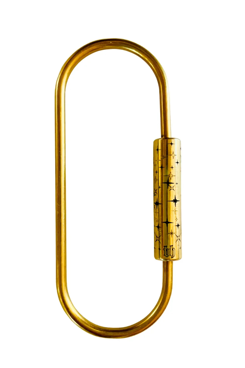 Engraved Star Design Carabiner Key Ring