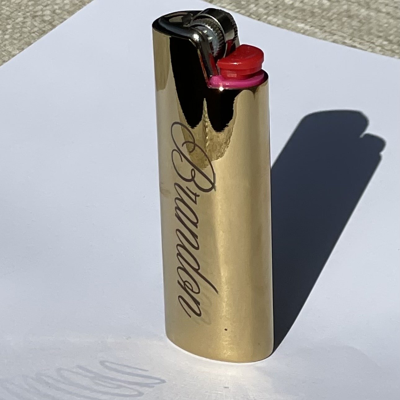 Custom Gold Chrome Lighter Cover by Babe's Hardware
